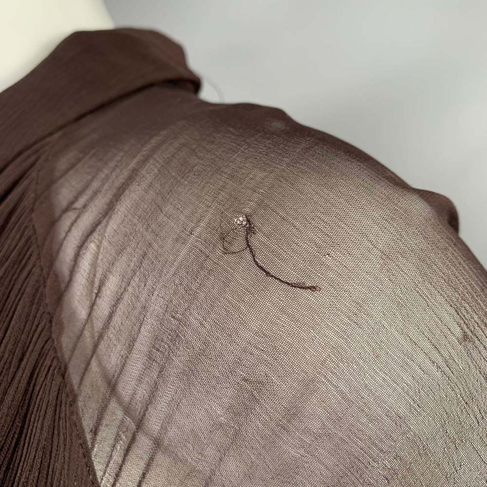 MASSIMO DUTTI Brown Viscose See Through Long Sleeve Dress - Picture 5 of 8